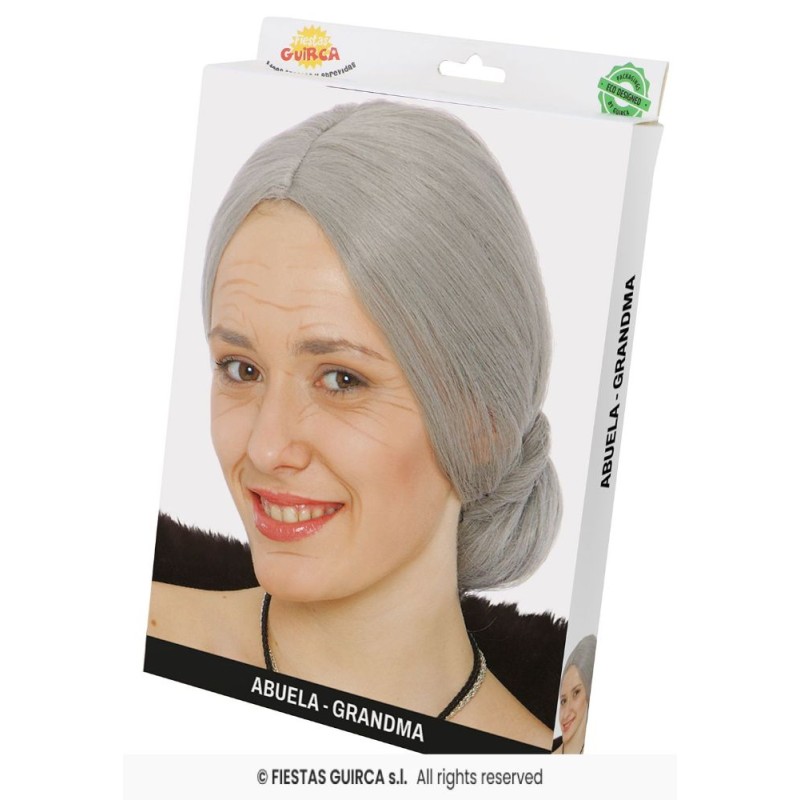 PELUCA VIEJA ABUELA MOÑO GRIS