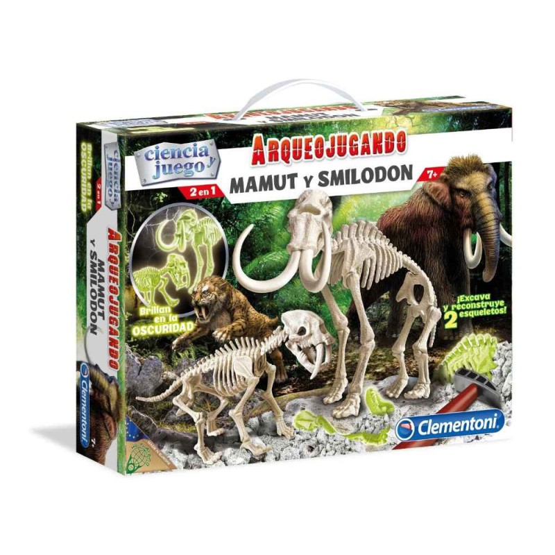 Arqueojugando Smilodon+Mammouth fluoresc