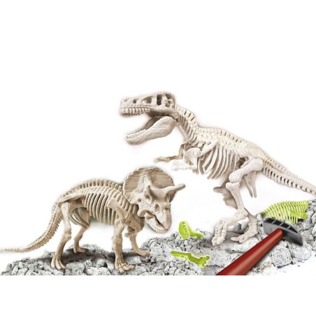 Arqueojugando T-Rex y Triceratops fluore