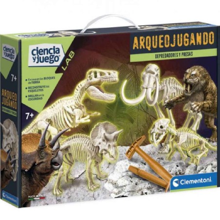 DINO DEPREDADORES Y PRESAS - 4 EN 1 FLUO