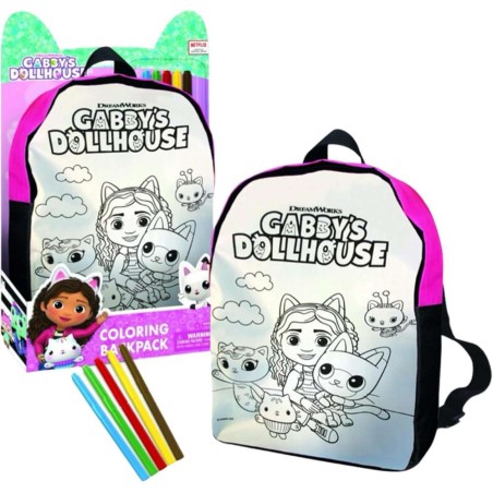 Casa Muñecas Gabby Mochila para Colorear