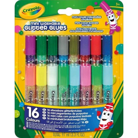 16 mini pegamentos de purpurina lavables