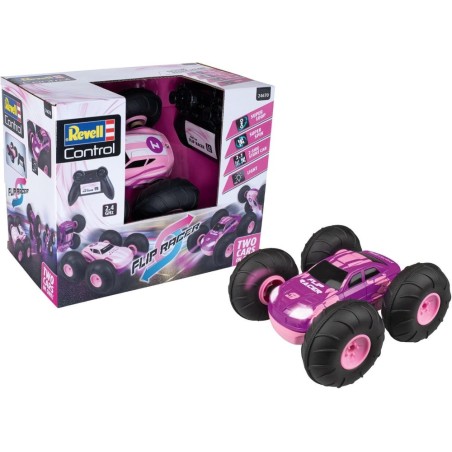 Vehiculo Stunt Car Flip Racer Rosa RC