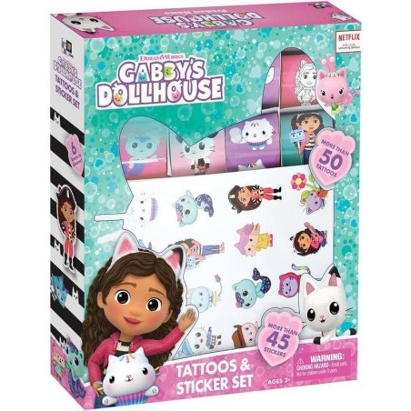 Set de tatoos y stickers la casa de muñe