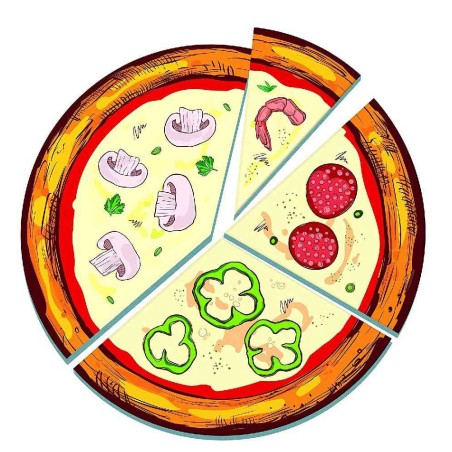 PIZZA DE NUMEROS APRENDO LOS NUMEROS +4 