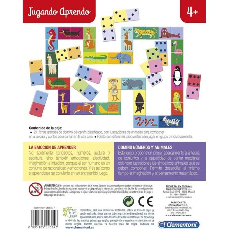 Dominó de los números y los animales