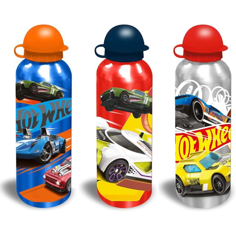 botella aluminio hotwheels 500ml 