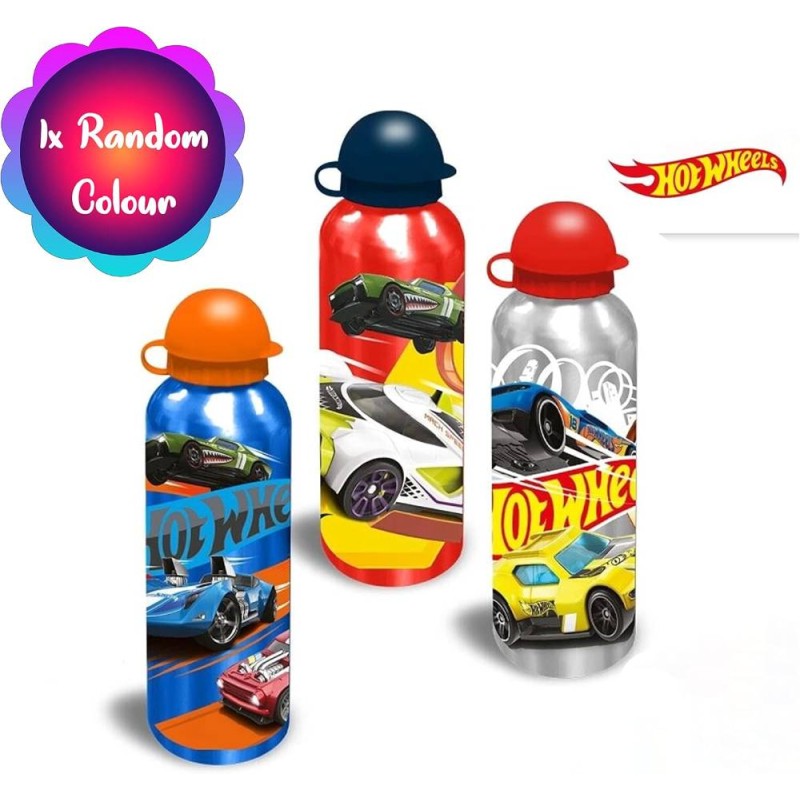 botella aluminio hotwheels 500ml 