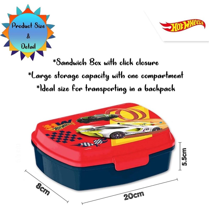Cantimplora + sandwichera hot wheels