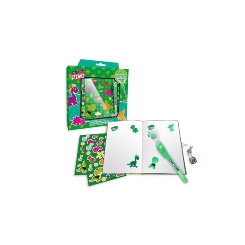 DIARIO CON BOLIGRAFO MÁGICO CRAZY DINO