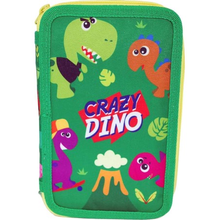 ESTUCHE 3 CREMALLERAS CRAZY DINO
