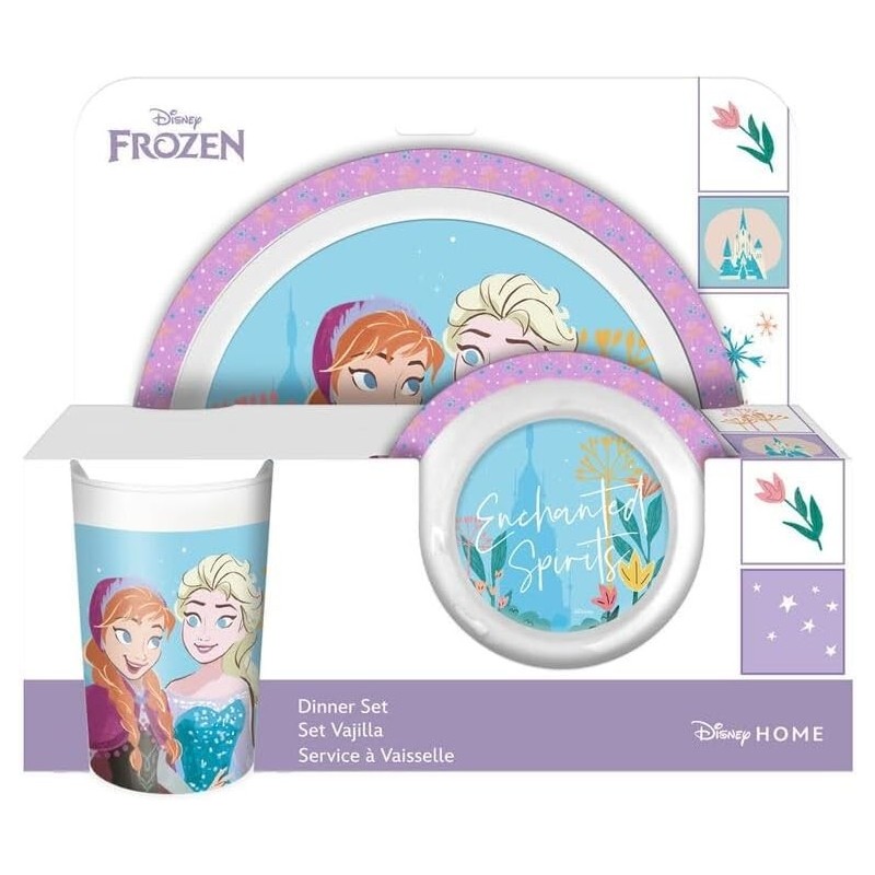 SET PLATO BOWL Y VASO FROZEN