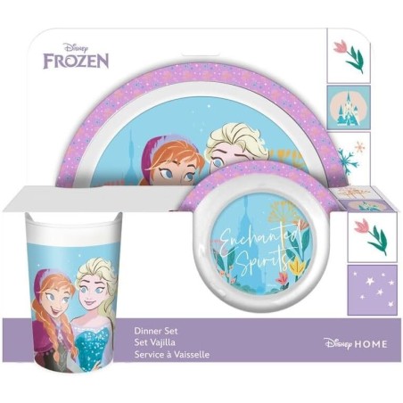 SET PLATO BOWL Y VASO FROZEN