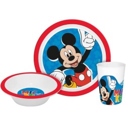 Set Plato Bowl Y Vaso Mickey