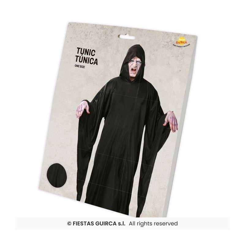 TUNICA NEGRA MUERTE CON CAPUCHA