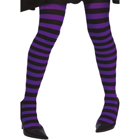 PANTYS RAYAS LILA Y NEGRAS ADULTO