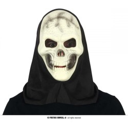 MASCARA CALAVERA CON CAPUCHA, PVC