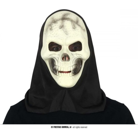 MASCARA CALAVERA CON CAPUCHA, PVC