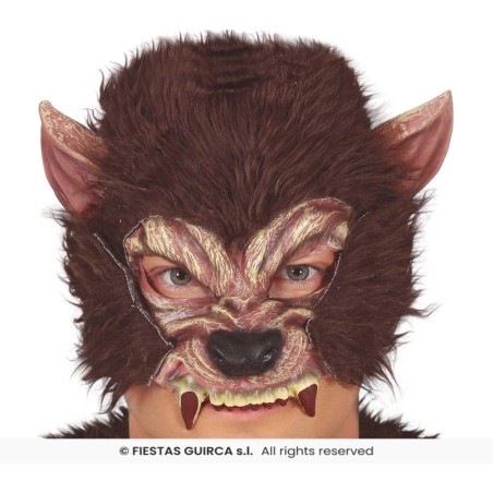 MEDIA MASCARA HOMBRE LOBO CON PELO, LATE