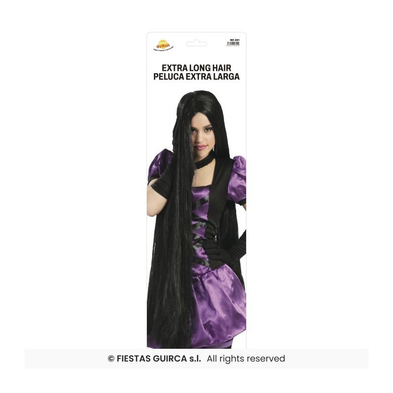 PELUCA MELENA NEGRA 100CM