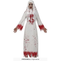 DISFRAZ MONJA BLANCA SANGRIENTA (L)