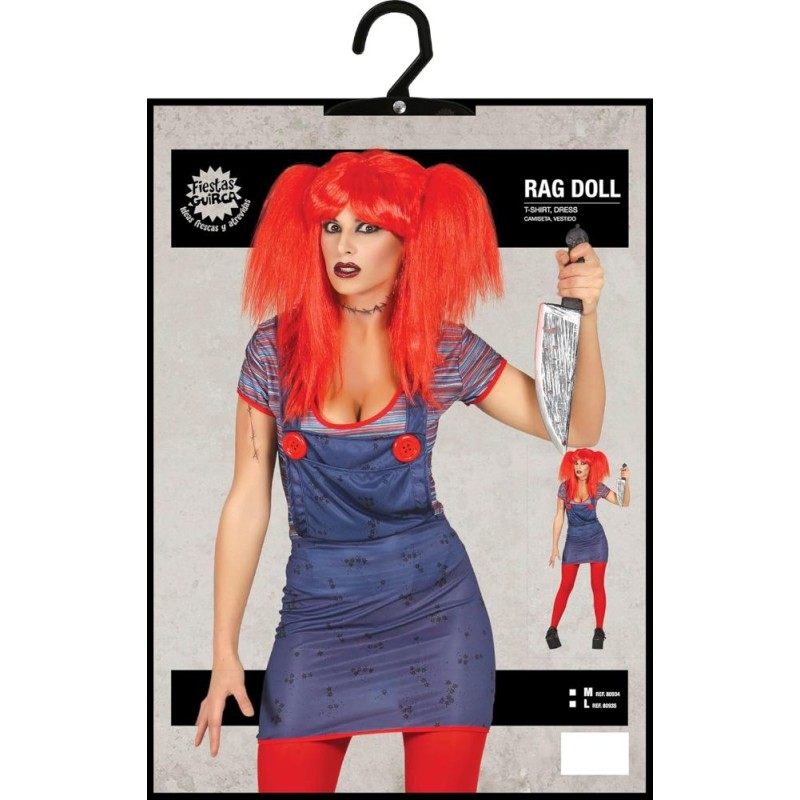 DISFRAZ CHUCKY MUJER RAG DOLL (L)