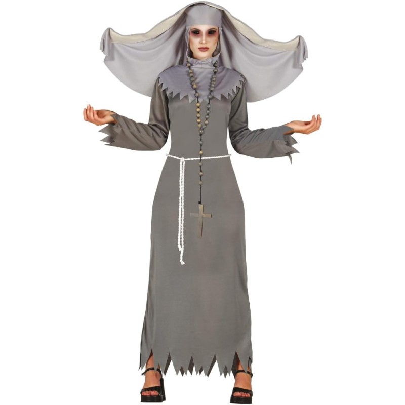 DISFRAZ MONJA GRIS EVIL NUN  T.M 38-40