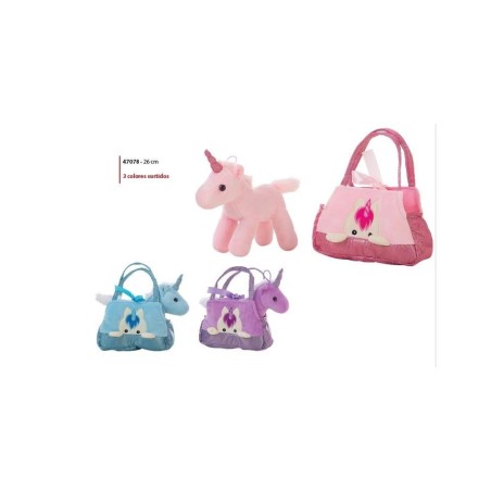 Bolsito unicornio bi 26cm 2 col. surt.