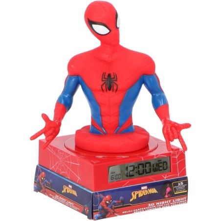 Lampara 3D con despertador Spiderman Mar