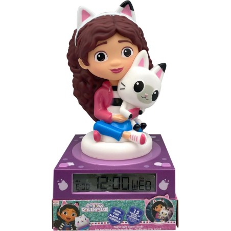 Lampara 3D Con Despertador Y Fecha Gabby
