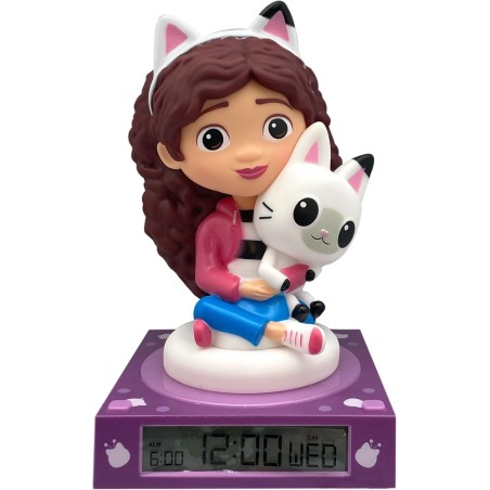 Lampara 3D Con Despertador Y Fecha Gabby
