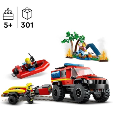 Camión de Bomberos 4x4 con Barco de Resc