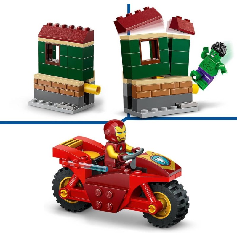 Iron Man con Moto y Hulk