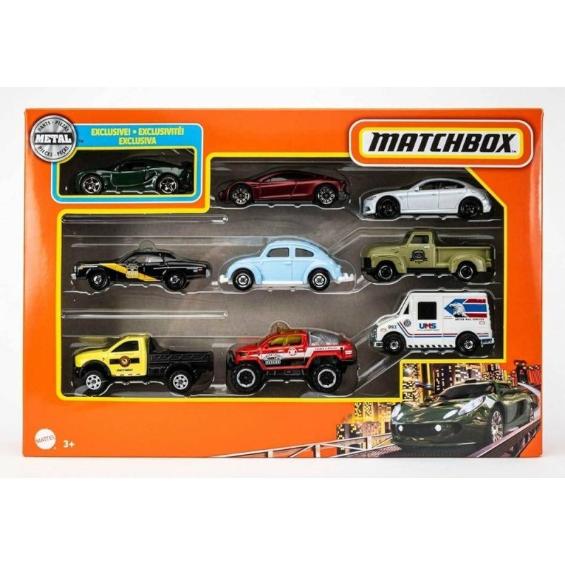 Matchbox Auto Básico Paquete de 9 Modelo