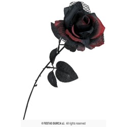 FLOR ROJA Y NEGRA, 40 CMS