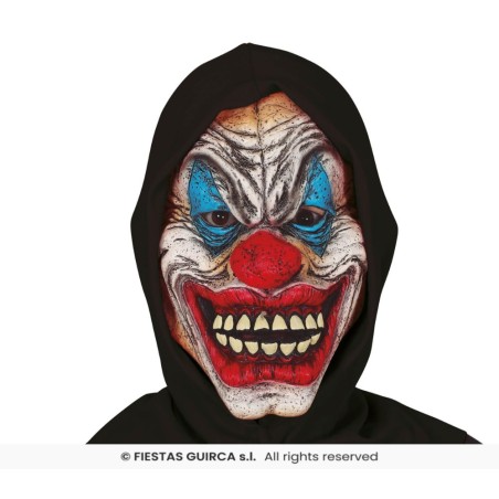 MASCARA PAYASO CON CAPUCHA NEGRA VINILO