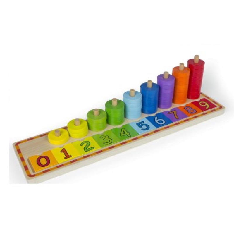 JUEGO MADERA EDUCATIVO - FICHAS Y NUMERO