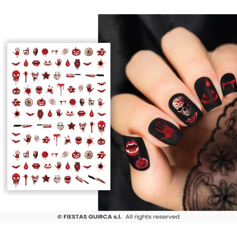 sticker para uñas sangriento 