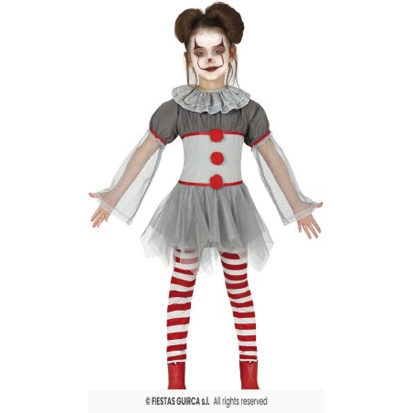DISFRAZ PAYASA IT BAD CLOWN GIRLS  5-6 A