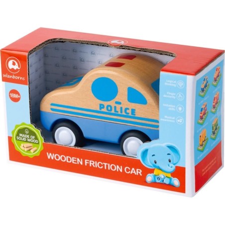 COCHE POLICIA MADERA LUCES
