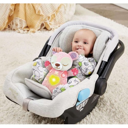 Peluche de cuna Osito melodías rosa