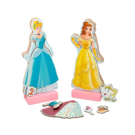 PRINCESAS VESTIDOS DE MADERA MAGNETICOS 