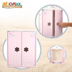 ARMARIO DE MADERA MUÑECAS C/3 PERCHAS WO 2