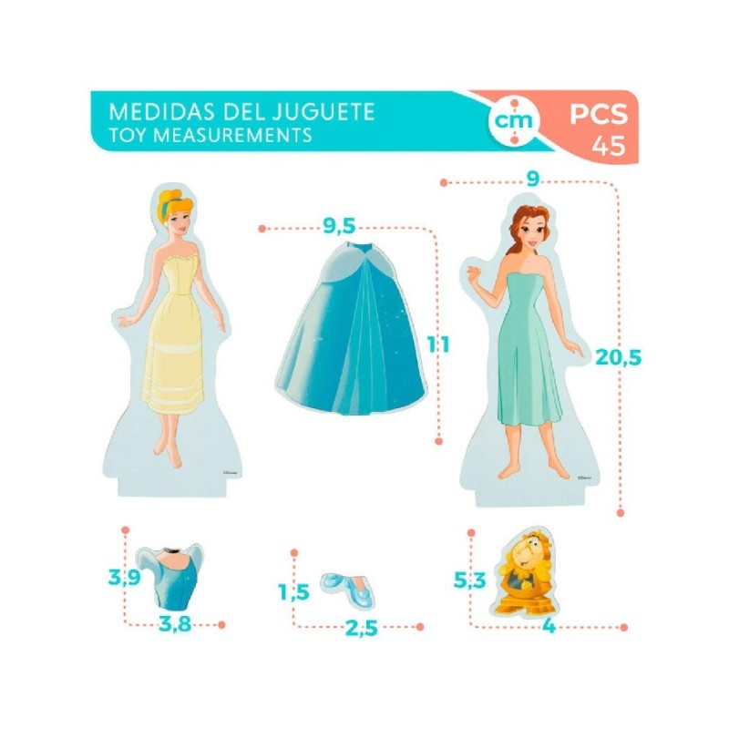 PRINCESAS VESTIDOS DE MADERA MAGNETICOS 