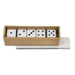 Caja con 5 dados de punto