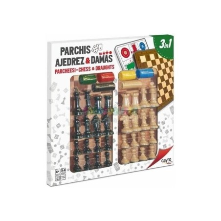 Parchis, ajedrez & damas 3en1 40x40cm