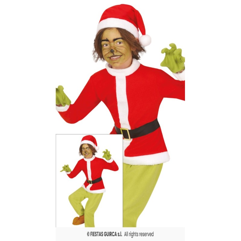 DISFRAZ CHRISTMAS HATER GRINCH 7-9 AÑOS