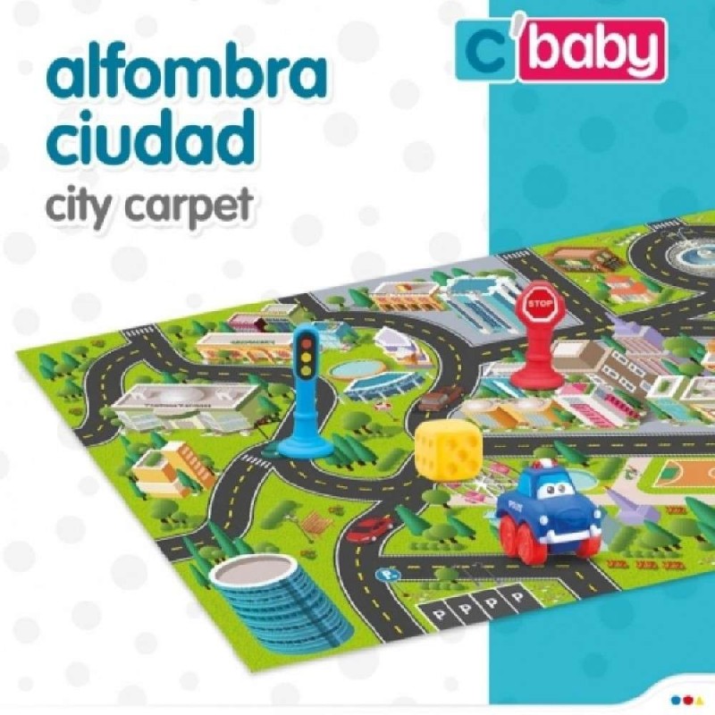 C`BABY- MANTA CIUDAD C/3 COCHES PULL BAC