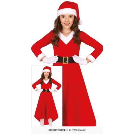 Disfraz mama noel dress largo 10-12 años