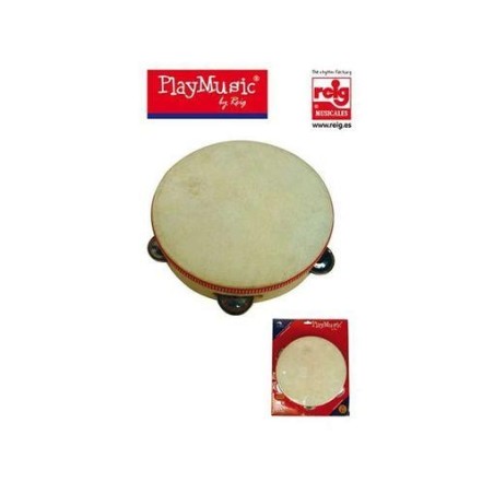 Pandereta De Madera Con 5 Platillos, 20C